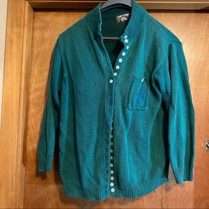 Bravo! Vintage Mega Button Distressed Sweater Size Large
